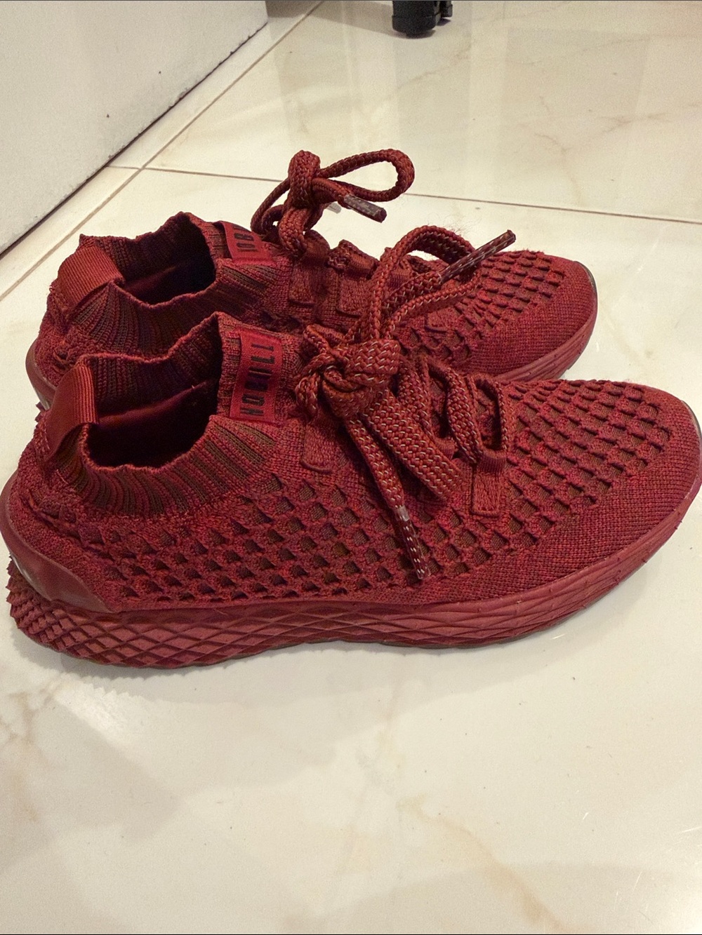 NOBULL Allday Knit sneaker in burgundy